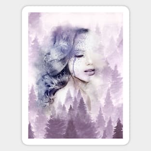 misty forest woman Magnet